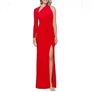 aqua one shoulder dress red Size 6